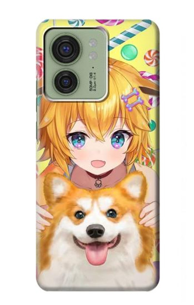 S3918 Baby Corgi Dog Corgi Girl Candy Case Cover Custodia per Motorola Edge (2023), Edge 40