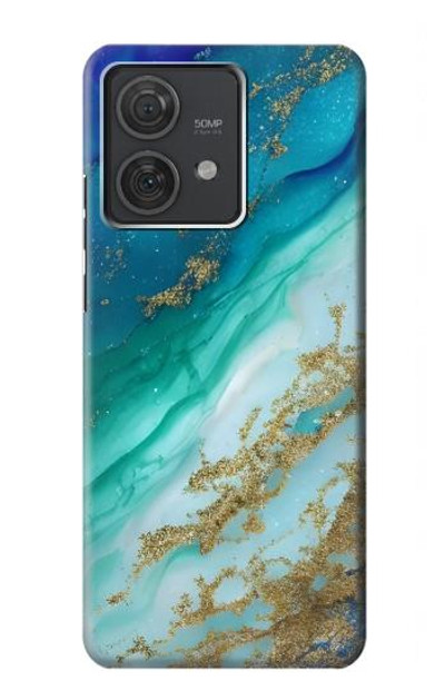 S3920 Abstract Ocean Blue Color Mixed Emerald Case Cover Custodia per Motorola Edge 40 Neo