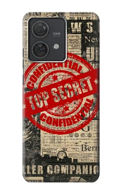 S3937 Text Top Secret Art Vintage Case Cover Custodia per Motorola Edge 40 Neo