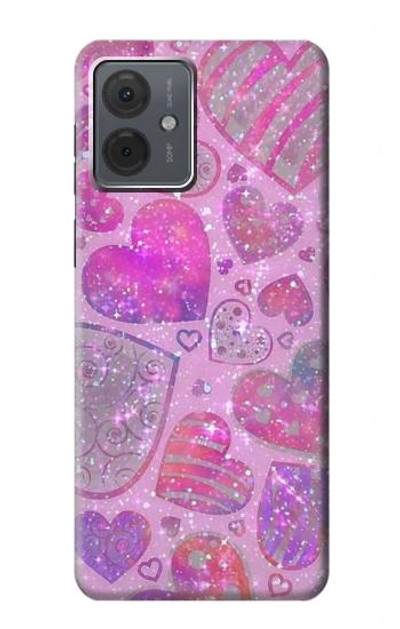 S3710 Pink Love Heart Case Cover Custodia per Motorola Moto G14