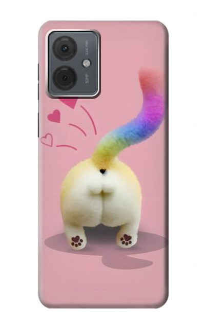 S3923 Cat Bottom Rainbow Tail Case Cover Custodia per Motorola Moto G14