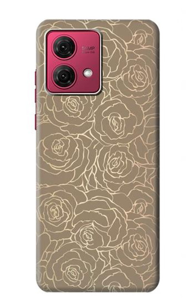 S3466 Gold Rose Pattern Case Cover Custodia per Motorola Moto G84