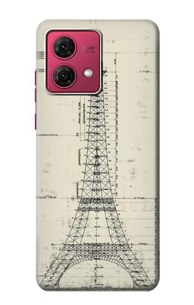 S3474 Eiffel Architectural Drawing Case Cover Custodia per Motorola Moto G84