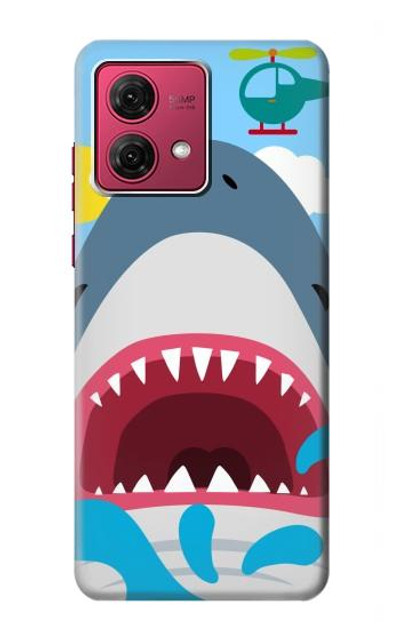 S3947 Shark Helicopter Cartoon Case Cover Custodia per Motorola Moto G84