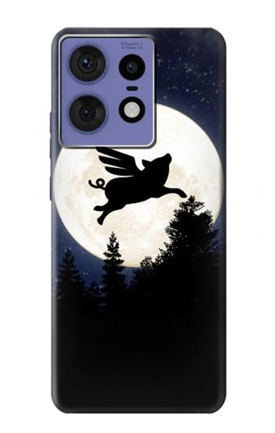 S3289 Flying Pig Full Moon Night Case Cover Custodia per Motorola Edge 50 Fusion