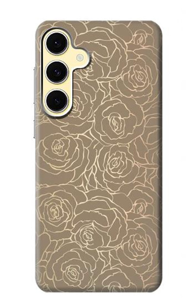 S3466 Gold Rose Pattern Case Cover Custodia per Samsung Galaxy S24 FE