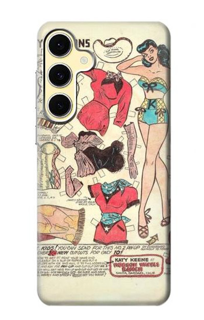 S3820 Vintage Cowgirl Fashion Paper Doll Case Cover Custodia per Samsung Galaxy S24 FE