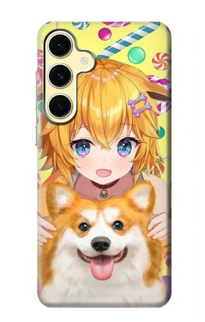 S3918 Baby Corgi Dog Corgi Girl Candy Case Cover Custodia per Samsung Galaxy S24 FE