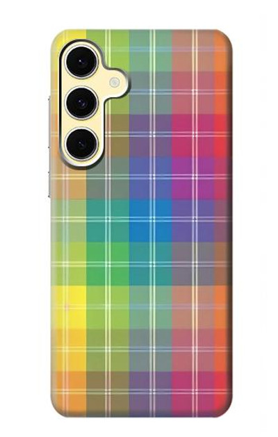 S3942 LGBTQ Rainbow Plaid Tartan Case Cover Custodia per Samsung Galaxy S24 FE