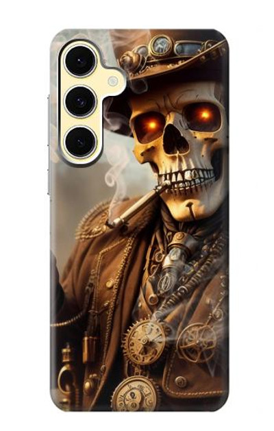 S3949 Steampunk Skull Smoking Case Cover Custodia per Samsung Galaxy S24 FE