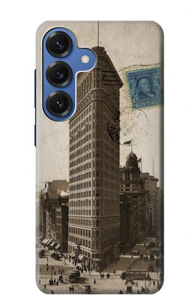 S2832 New York 1903 Flatiron Building Postcard Case Cover Custodia per Samsung Galaxy S25