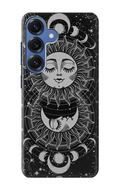 S3854 Mystical Sun Face Crescent Moon Case Cover Custodia per Samsung Galaxy S25