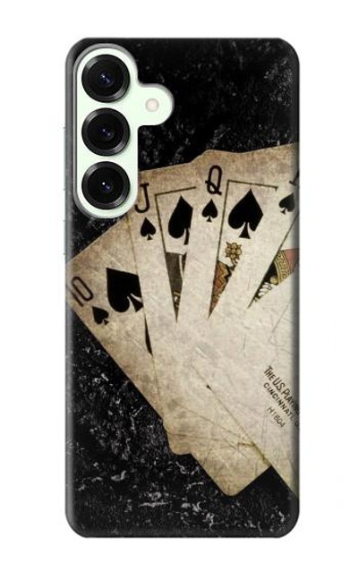 S3231 Vintage Royal Straight Flush Cards Case Cover Custodia per Samsung Galaxy S25 Plus