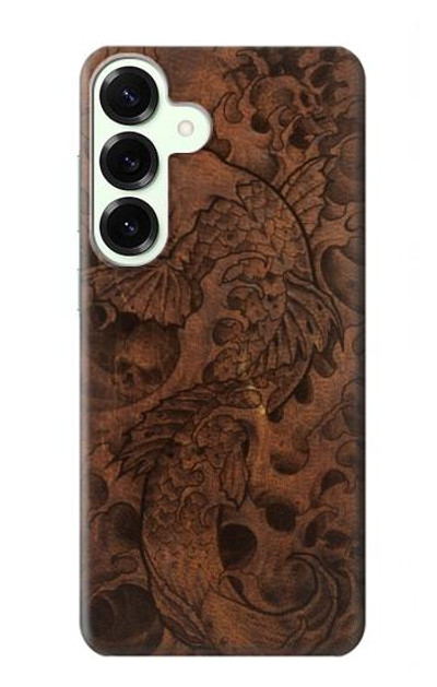 S3405 Fish Tattoo Leather Graphic Print Case Cover Custodia per Samsung Galaxy S25 Plus