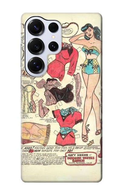 S3820 Vintage Cowgirl Fashion Paper Doll Case Cover Custodia per Samsung Galaxy S25 Ultra