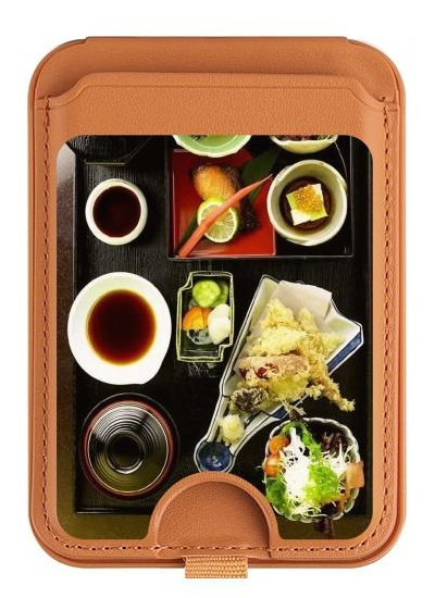 S0627 Japanese Food Magnetic Card Holder Wallet Stand with MagSafe for iPhone 16 15 14 13 Pro Max