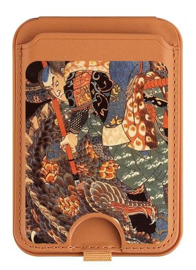 S0914 Ronin Miyamoto Musashi Magnetic Card Holder Wallet Stand with MagSafe for iPhone 16 15 14 13 Pro Max