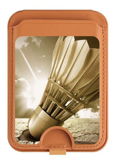 S0979 Badminton Sport Art Magnetic Card Holder Wallet Stand with MagSafe for iPhone 16 15 14 13 Pro Max