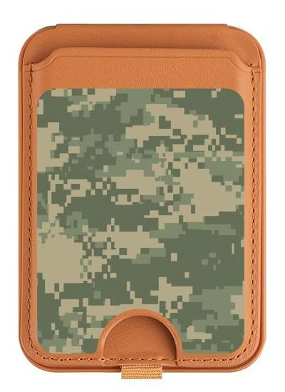 S2173 Digital Camo Camouflage Graphic Printed Magnetic Card Holder Wallet Stand with MagSafe for iPhone 16 15 14 13 Pro Max