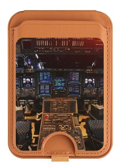 S3836 Airplane Cockpit Magnetic Card Holder Wallet Stand with MagSafe for iPhone 16 15 14 13 Pro Max