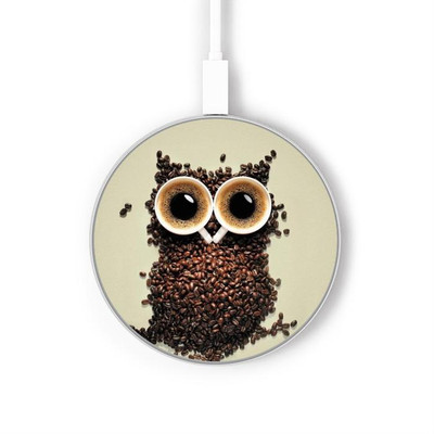 S0360 Coffee Owl Caricabatterie wireless da 15W, tipo C, per iPhone e Android, con luce LED S0360 Coffee Owl Caricabatterie wireless da 15W, tipo C, per iPhone e Android, con luce LED