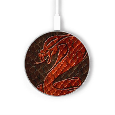 S0663 Cobra Snake Skin Caricabatterie wireless da 15W, tipo C, per iPhone e Android, con luce LED