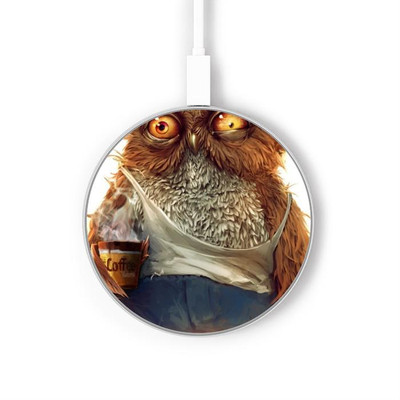 S1133 Wake up Owl Caricabatterie wireless da 15W, tipo C, per iPhone e Android, con luce LED S1133 Wake up Owl Caricabatterie wireless da 15W, tipo C, per iPhone e Android, con luce LED