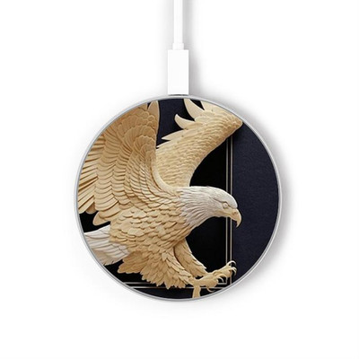 S1383 Paper Sculpture Eagle Caricabatterie wireless da 15W, tipo C, per iPhone e Android, con luce LED S1383 Paper Sculpture Eagle Caricabatterie wireless da 15W, tipo C, per iPhone e Android, con luce LED