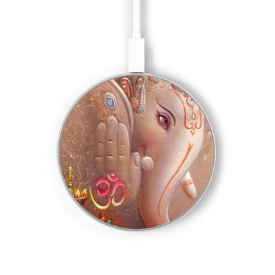 S2678 Hindu God Ganesha Lord of Success Caricabatterie wireless da 15W, tipo C, per iPhone e Android, con luce LED S2678 Hindu God Ganesha Lord of Success Caricabatterie wireless da 15W, tipo C, per iPhone e Android, con luce LED