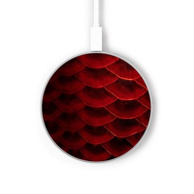 S2879 Red Arowana Fish Scale Caricabatterie wireless da 15W, tipo C, per iPhone e Android, con luce LED S2879 Red Arowana Fish Scale Caricabatterie wireless da 15W, tipo C, per iPhone e Android, con luce LED