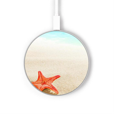 S3212 Sea Shells Starfish Beach Caricabatterie wireless da 15W, tipo C, per iPhone e Android, con luce LED