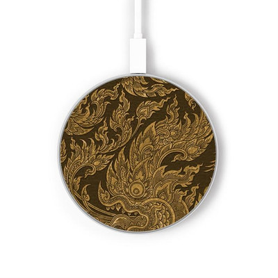 S3382 Thai Art Naga Caricabatterie wireless da 15W, tipo C, per iPhone e Android, con luce LED