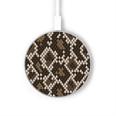 S3389 Seamless Snake Skin Pattern Graphic Caricabatterie wireless da 15W, tipo C, per iPhone e Android, con luce LED