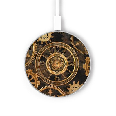 S3442 Clock Gear Caricabatterie wireless da 15W, tipo C, per iPhone e Android, con luce LED