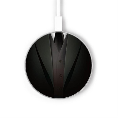 S3534 Men Suit Caricabatterie wireless da 15W, tipo C, per iPhone e Android, con luce LED