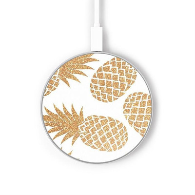 S3718 Seamless Pineapple Caricabatterie wireless da 15W, tipo C, per iPhone e Android, con luce LED