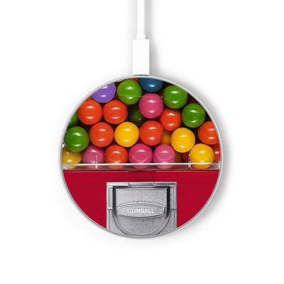S3938 Gumball Capsule Game Graphic Caricabatterie wireless da 15W, tipo C, per iPhone e Android, con luce LED