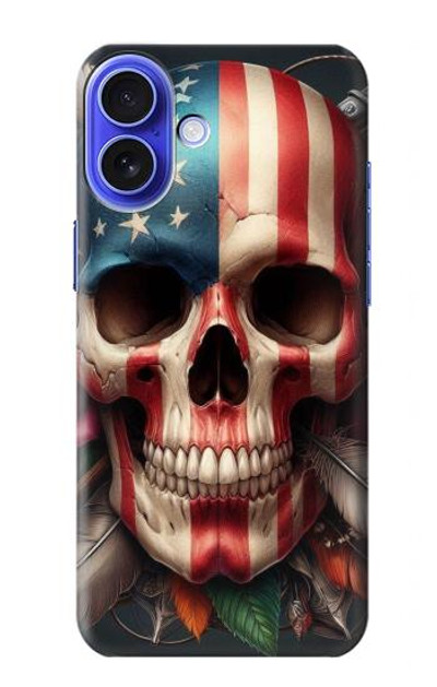 S4015 Skull American Flag Case Cover Custodia per iPhone 16