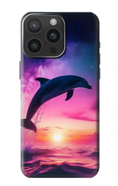 S3980 Dolphin Sunset Milky Way Case Cover Custodia per iPhone 15 Pro Max