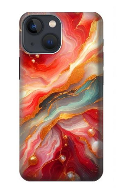 S4012 Red Marble Gold Veins Case Cover Custodia per iPhone 14