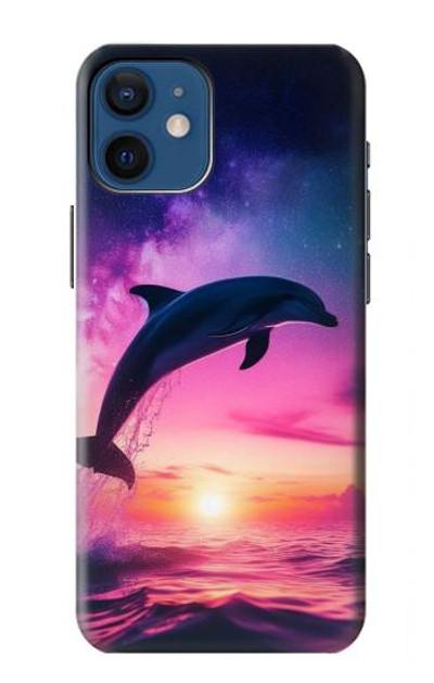 S3980 Dolphin Sunset Milky Way Case Cover Custodia per iPhone 12 mini