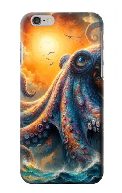 S4003 Oil Color Painting Giant Octopus Case Cover Custodia per iPhone 6 6S