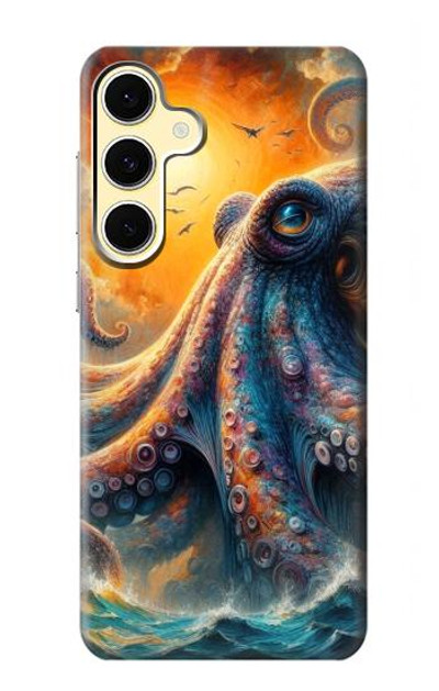 S4003 Oil Color Painting Giant Octopus Case Cover Custodia per Samsung Galaxy S24 FE