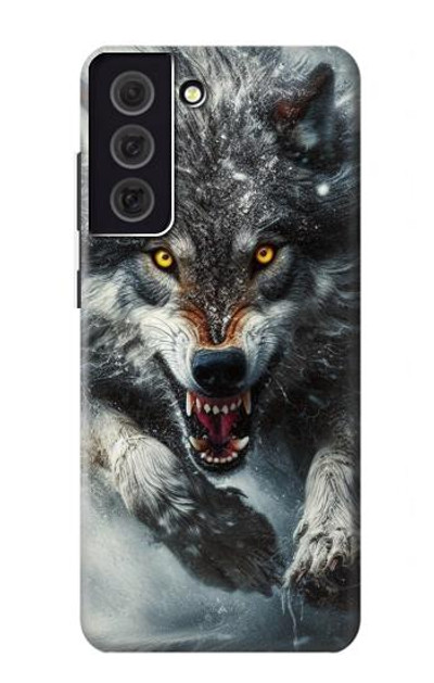 S3965 Angry Wolf Running Case Cover Custodia per Samsung Galaxy S21 FE 5G