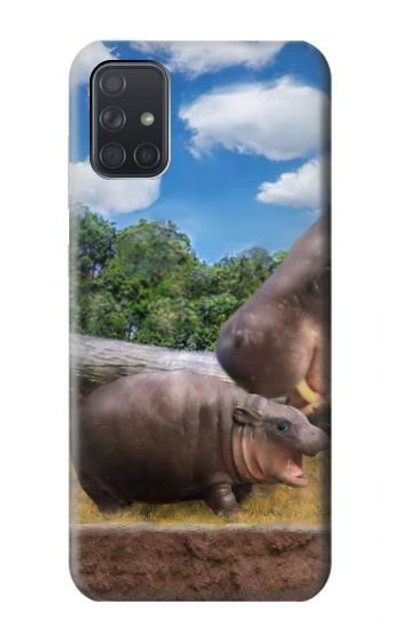 S4031 Baby Hippo Hippopotamus Family Case Cover Custodia per Samsung Galaxy A71