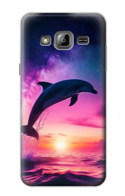 S3980 Dolphin Sunset Milky Way Case Cover Custodia per Samsung Galaxy J3 (2016)