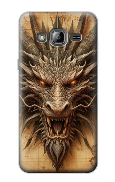 S3981 Dragon Head Old Map Case Cover Custodia per Samsung Galaxy J3 (2016)