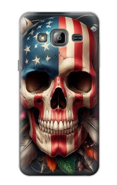 S4015 Skull American Flag Case Cover Custodia per Samsung Galaxy J3 (2016)