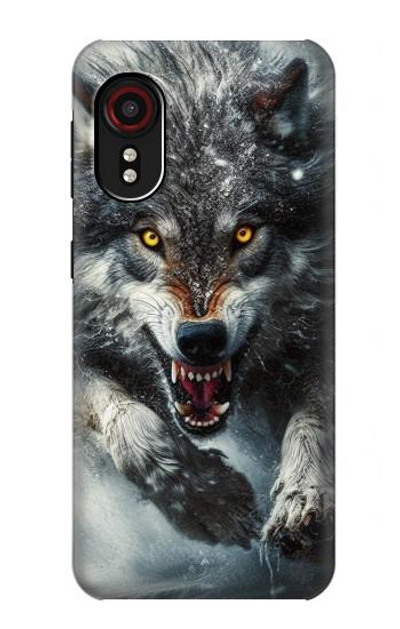 S3965 Angry Wolf Running Case Cover Custodia per Samsung Galaxy Xcover 5
