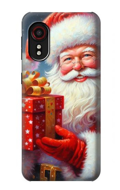 S4029 Xmas Smiling Santa Claus Gift Box Case Cover Custodia per Samsung Galaxy Xcover 5